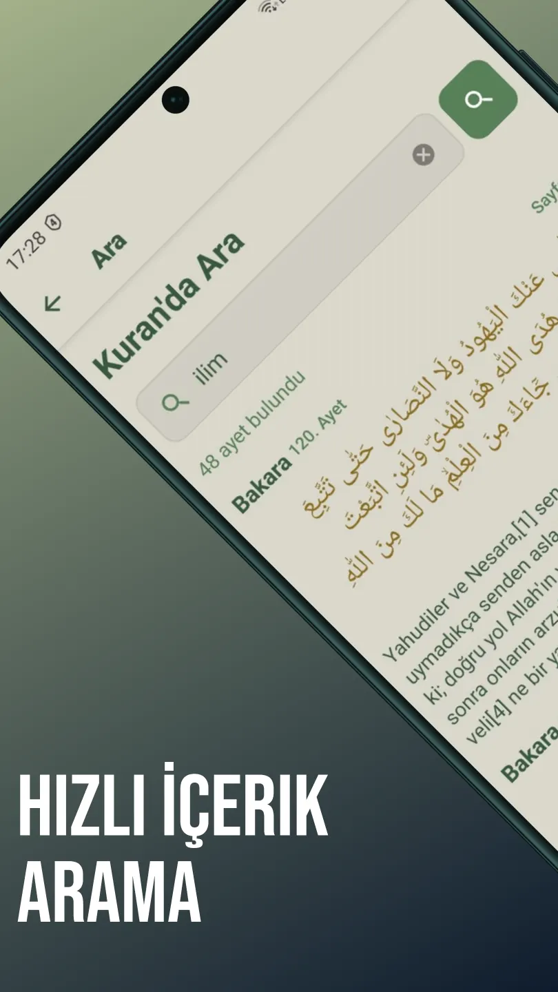 Feyz arama ekranı: Kuran'da 'ilim' araması için 48 ayet sonucu bulundu